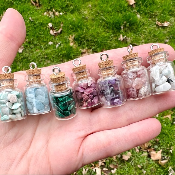 Malachite Crystal Specimen Bottle Necklace - Picture 8 of 8